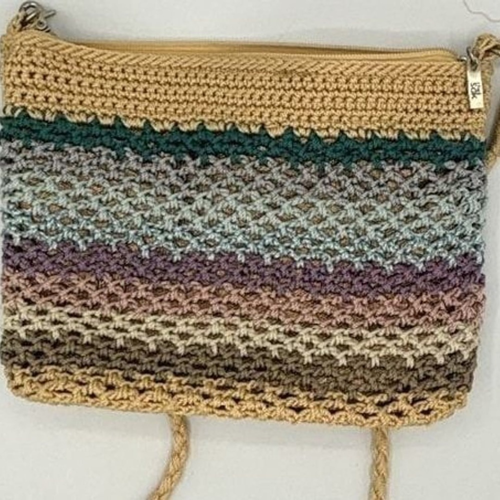 The Sak Crochet Striped Small Shoulder Bag / Crossbody